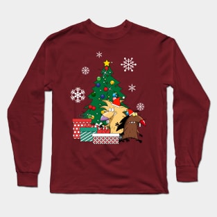 Angry Beavers Around The Christmas Tree Long Sleeve T-Shirt